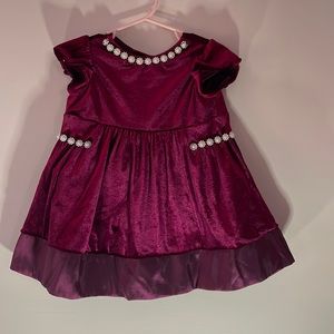 Rare Editions Burgundy Velvet Dress/Size 18 months